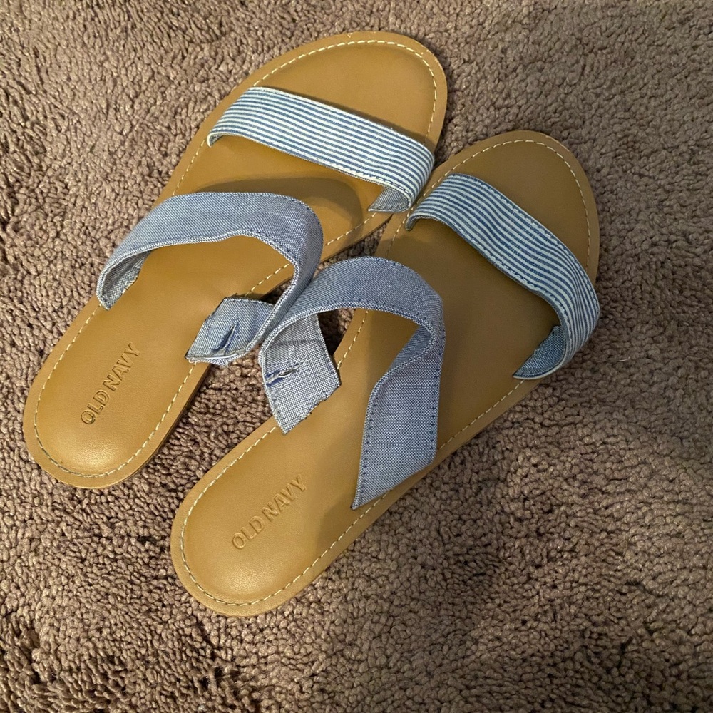Old Navy double strap blue sandals